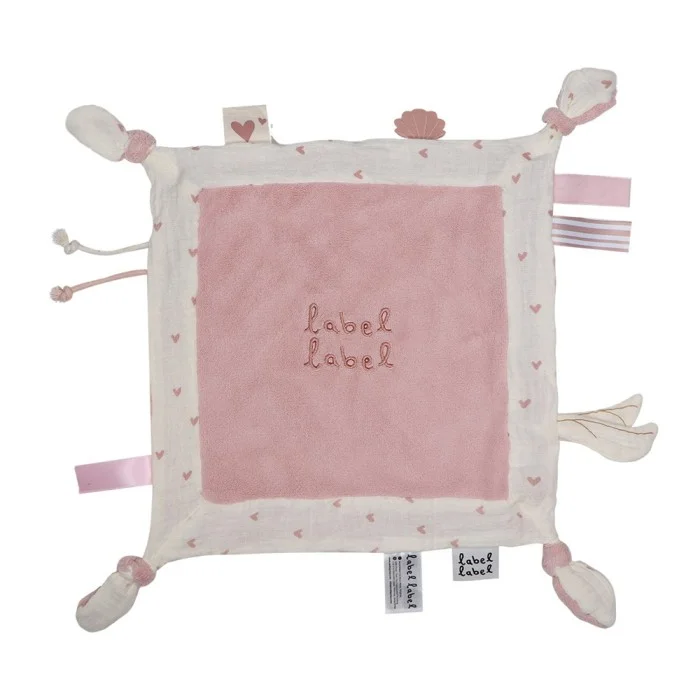 Label Label knuffeldoekje roze hartjes