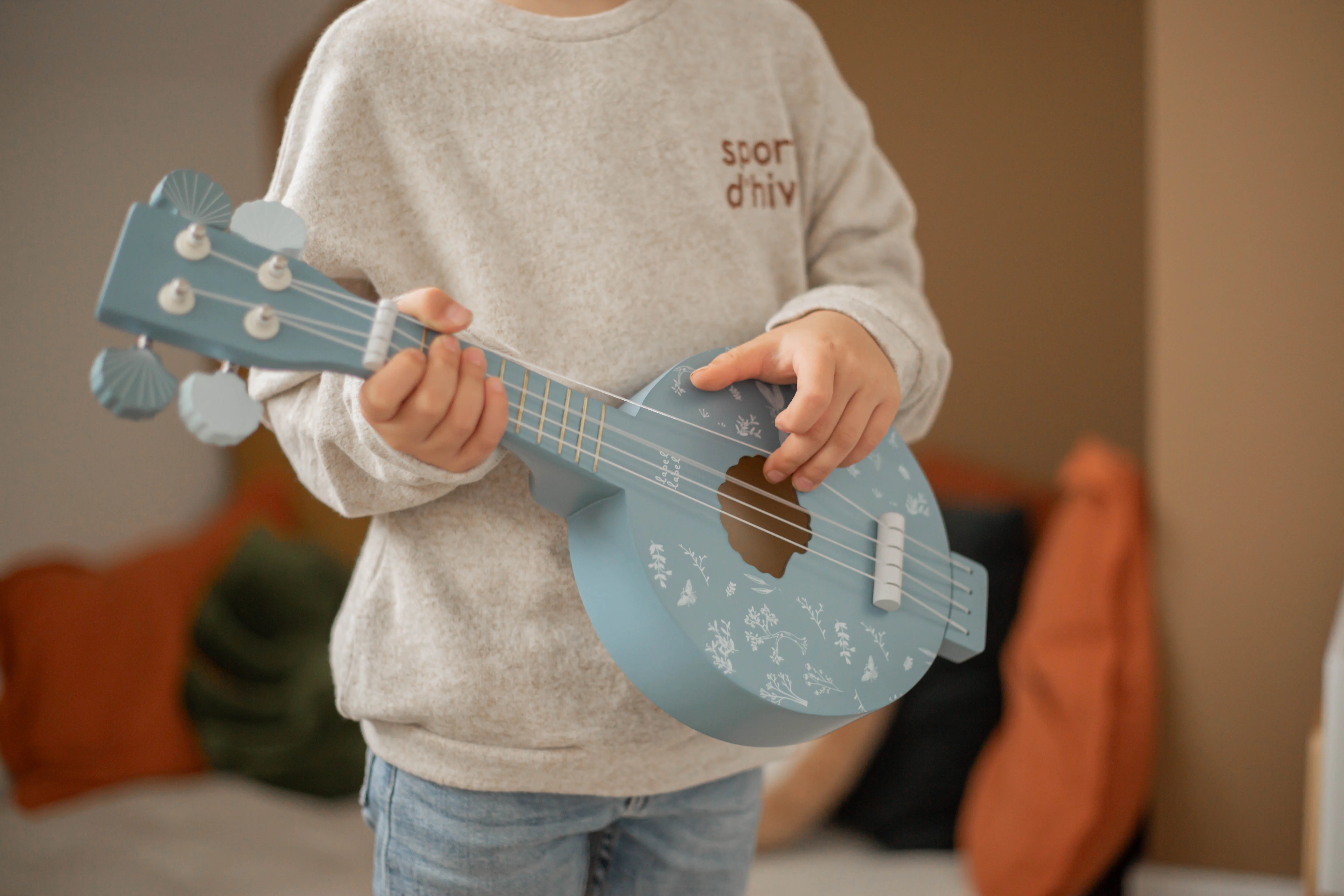 Label Label banjo blauw - Llwt 04410 5420067904410 blue wooden banjo 01 - 5420067904410
