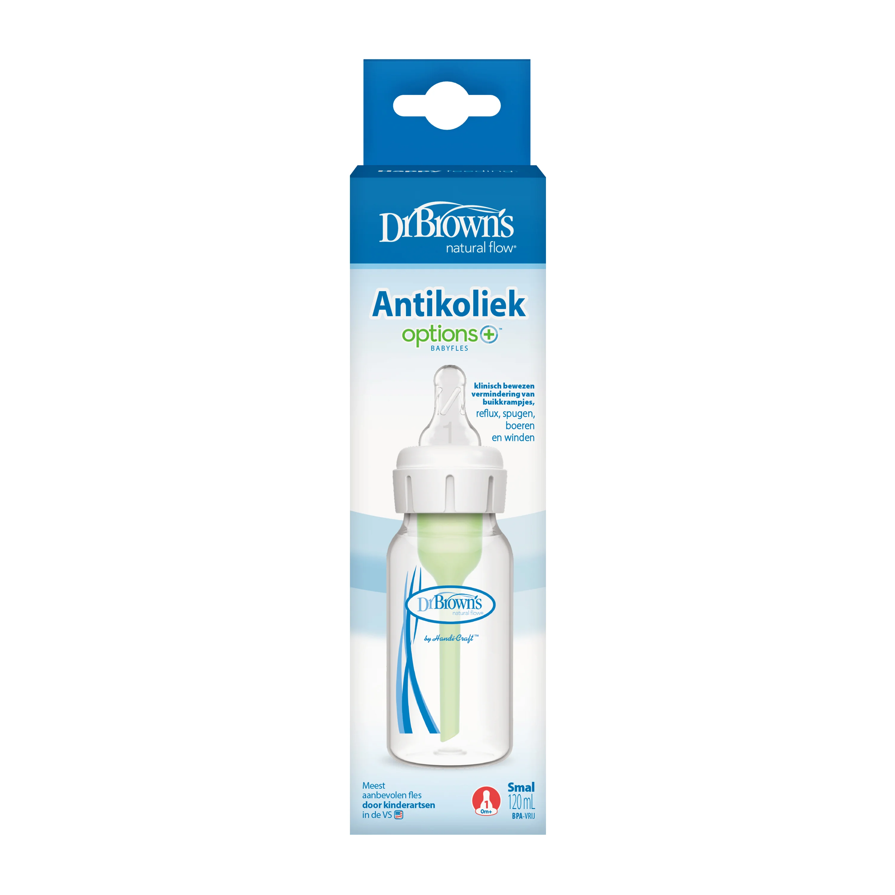Dr.Brown's natural flow option+ smalle fles 120ml plastic 0+maanden