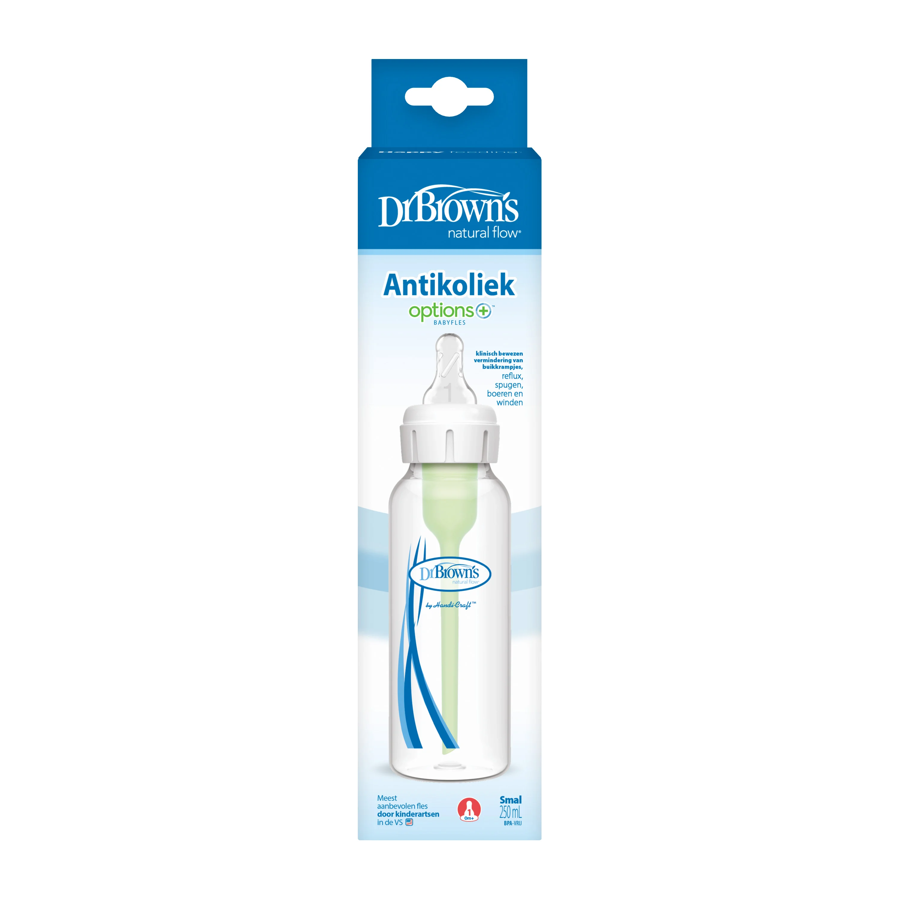 Dr. Brown's natural flow option + smalle fles 250ml 0+maanden plastic