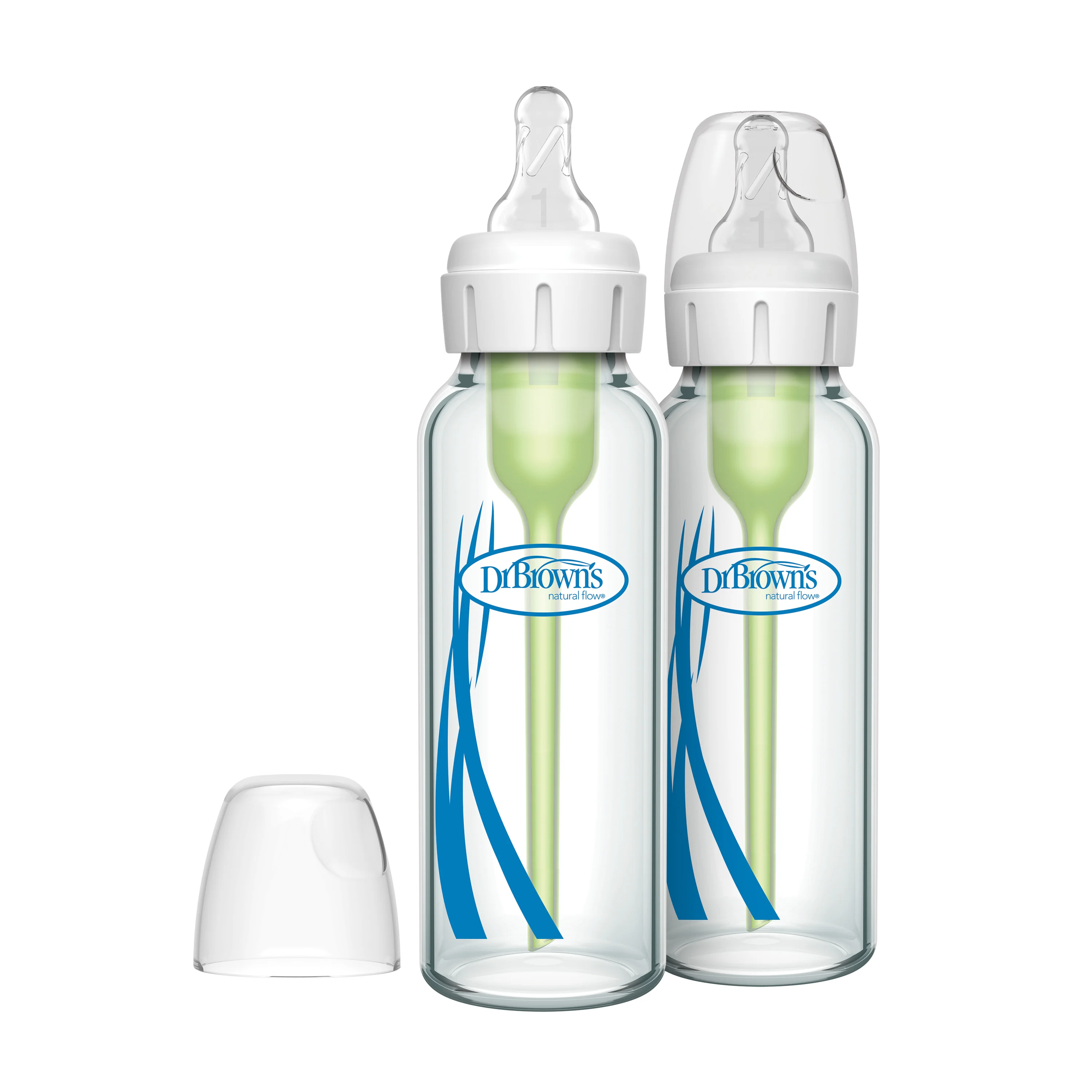 Dr. Brown's smalle glazen flessen set van 2 250ml 0+maanden - Sb82023 product optionsplus narrow glass 8oz 250ml 2 pack 4 - SB82023-P2