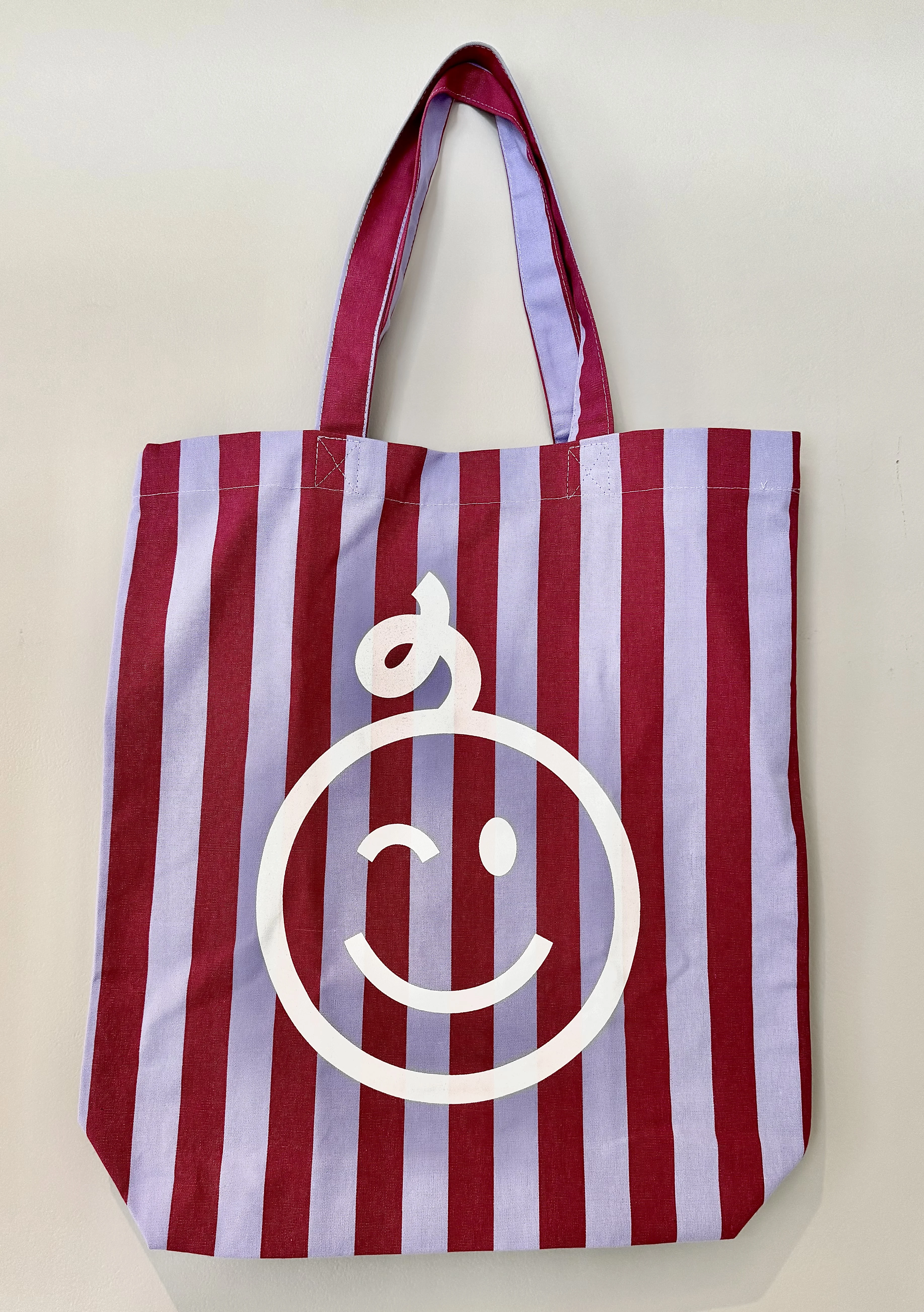 Kraamwinkel shopper 'Bordeaux/lila gestreept' - Tempimage6iceia - kwt11