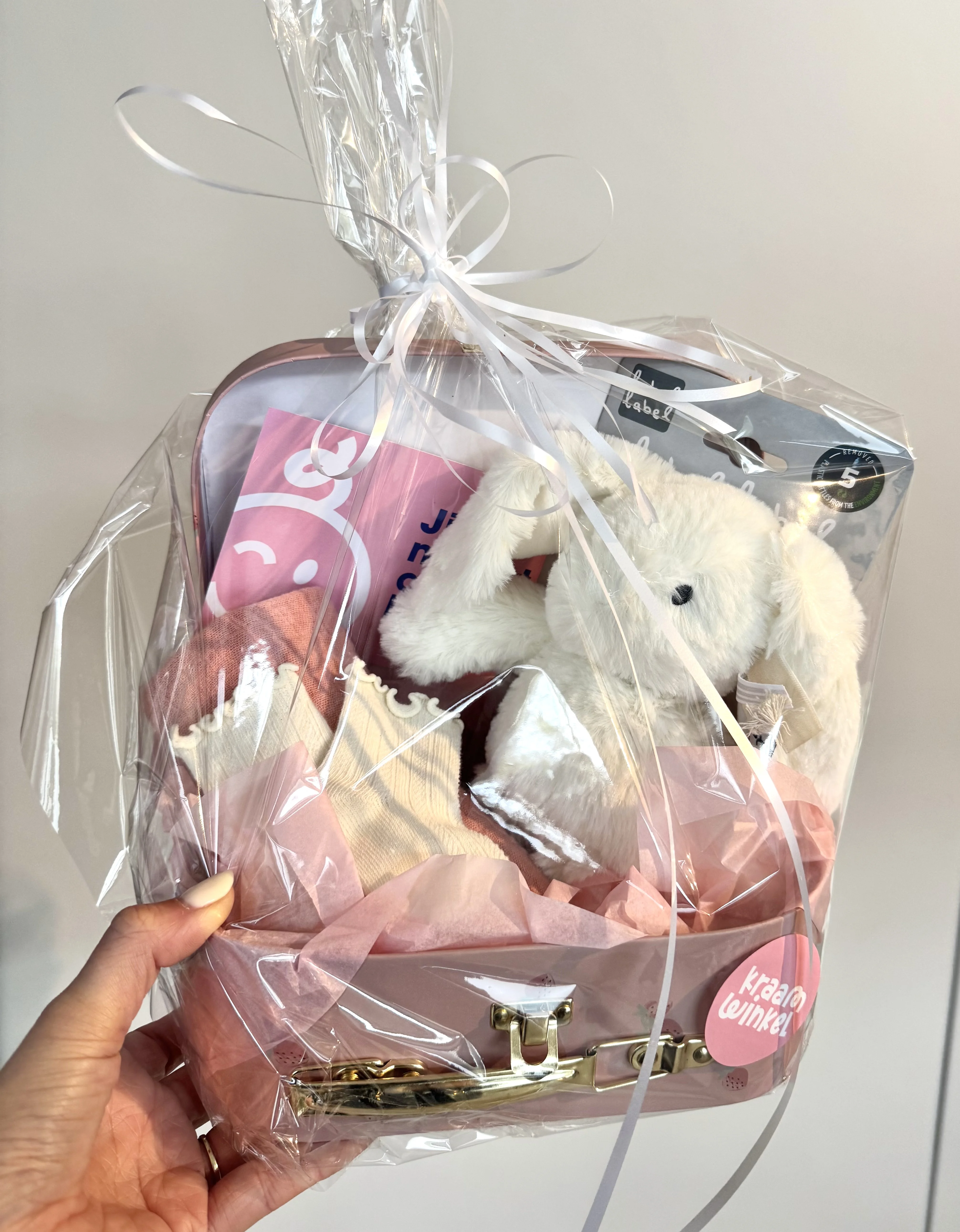 Cadeaupakket roze met wit konijn - Tempimagejxzkwj - cprwk 