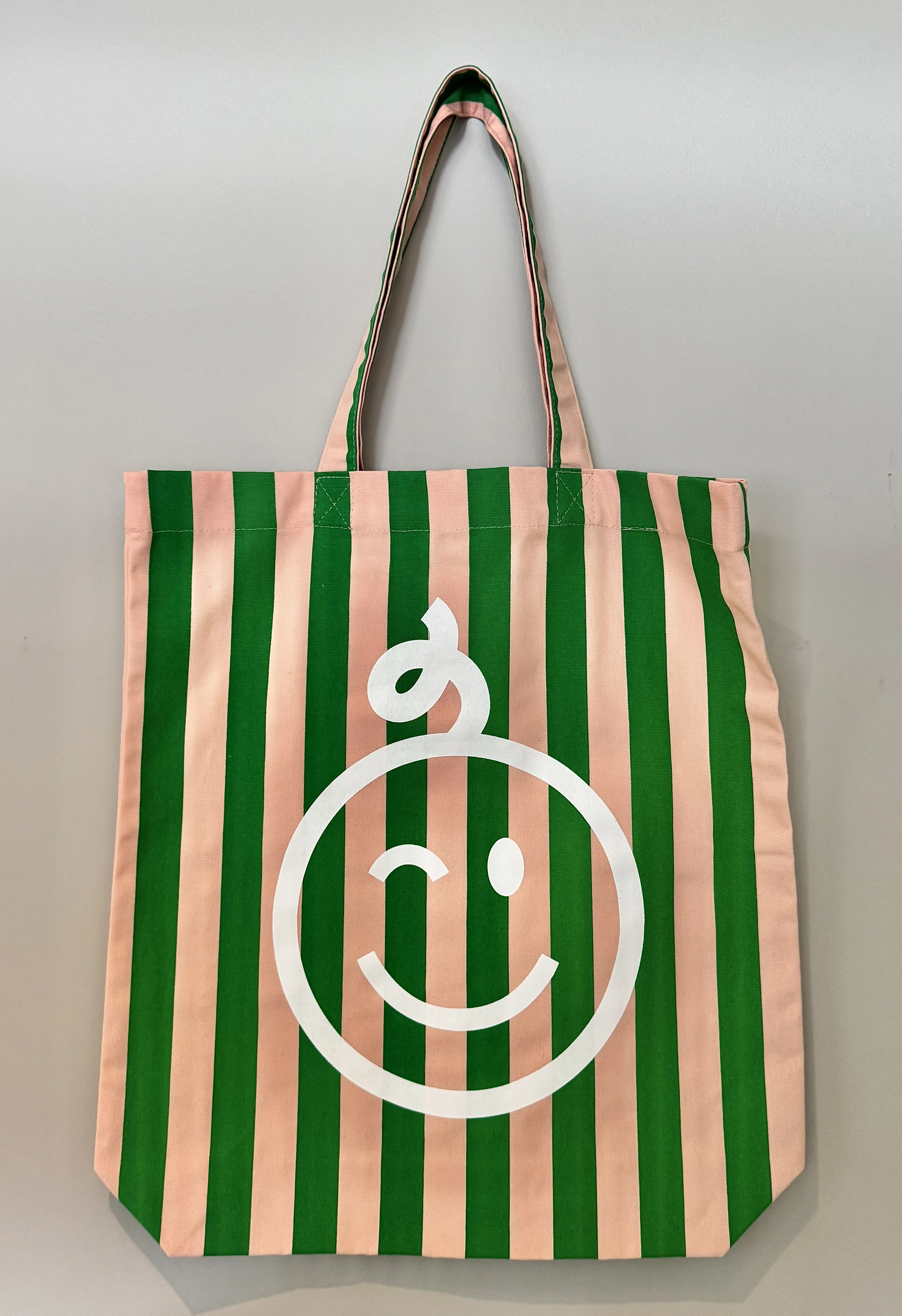 Kraamwinkel shopper 'Roze/groen gestreept' - Tempimageto6pjh - kwt13