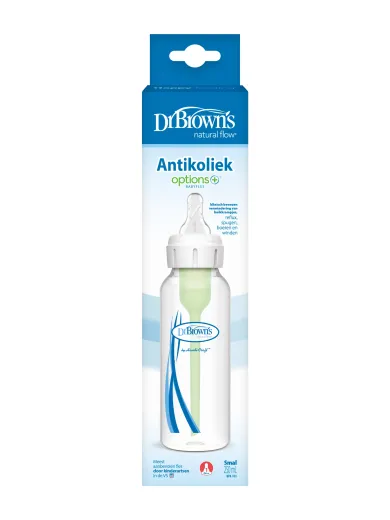 Dr. Brown's natural flow option + smalle fles 250ml 0+maanden plastic - Sb81005 bex r1 pkg f optionsplus narrow 8oz 250ml 1 pack 1 1 - SB81005-BEX