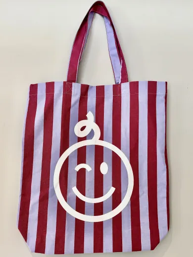 Kraamwinkel shopper 'Bordeaux/lila gestreept' - Tempimage6iceia - kwt11