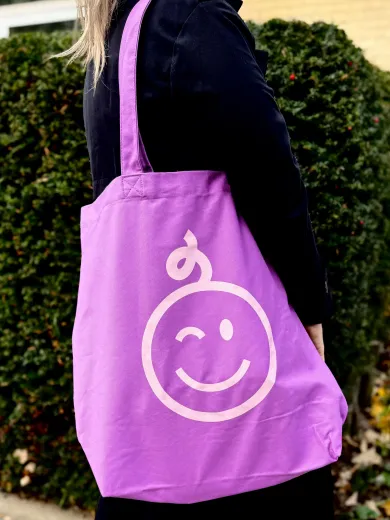 Kraamwinkel shopper 'Paars/roze baby' - Tempimagedcwca2 - kwt04