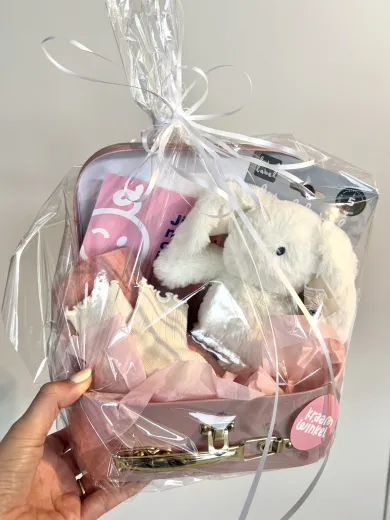 Cadeaupakket roze met wit konijn - Tempimagejxzkwj - cprwk 