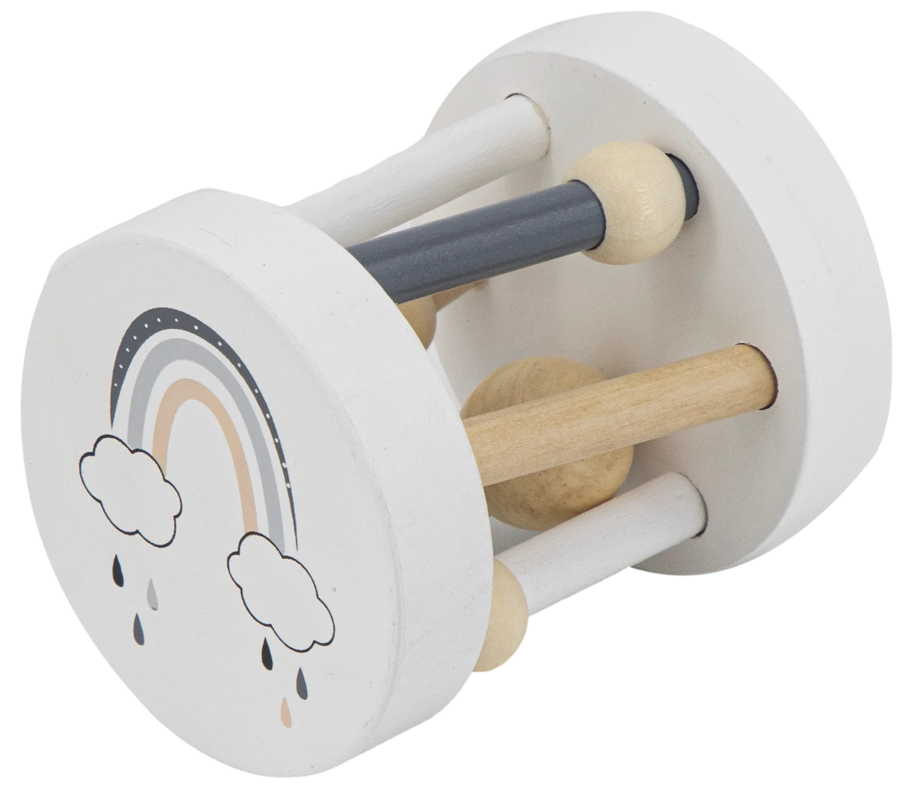 Tryco houten rammelaar roller - Tr 353008 tryco wooden rattle round 03 6 - 8720289396039